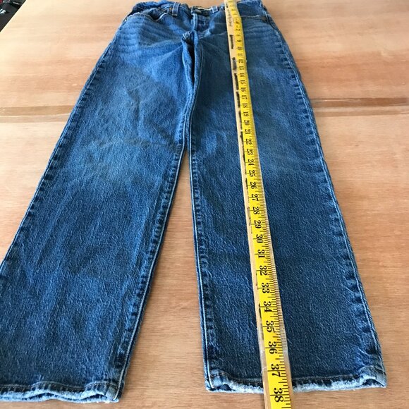 Levi's Ribcage Straight Ankle Jeans Women 27 Blue Button Fly Medium Wash Stretch - Picture 6 of 15